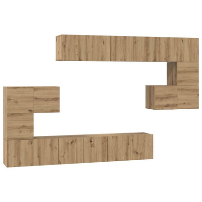 Set mobile TV 10 pz Rovere artigianale Legno ingegnerizzato