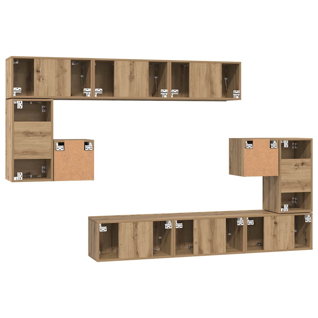 Set mobile TV 10 pz Rovere artigianale Legno ingegnerizzato | homemem39