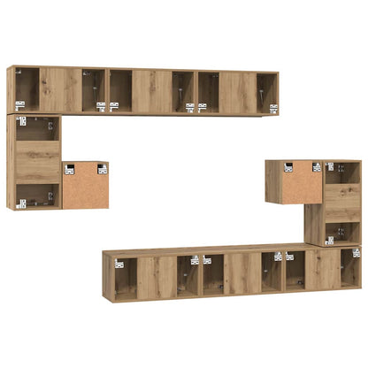 Set mobile TV 10 pz Rovere artigianale Legno ingegnerizzato | homemem39