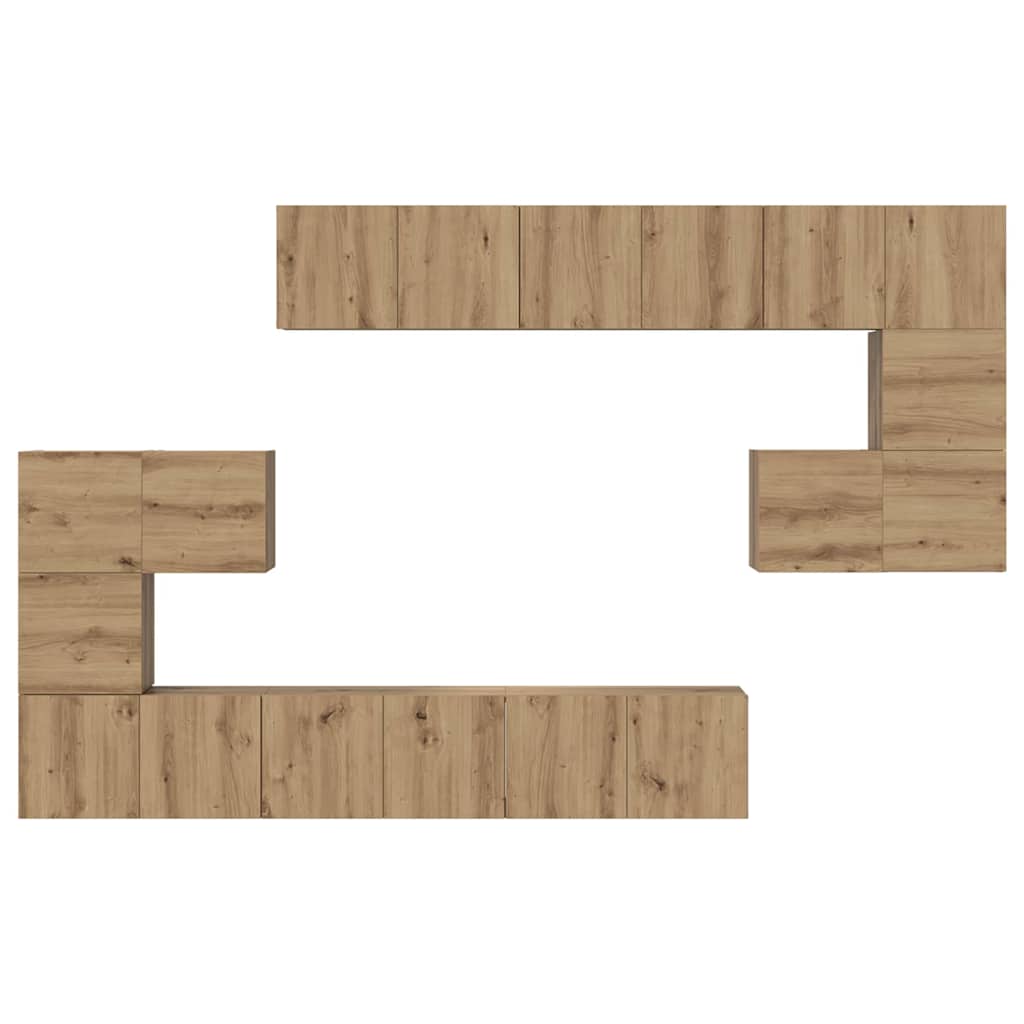 Set mobile TV 10 pz Rovere artigianale Legno ingegnerizzato | homemem39