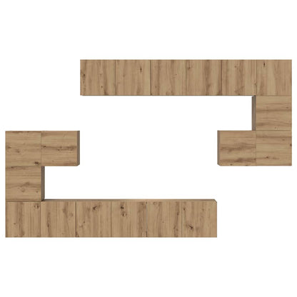 Set mobile TV 10 pz Rovere artigianale Legno ingegnerizzato | homemem39