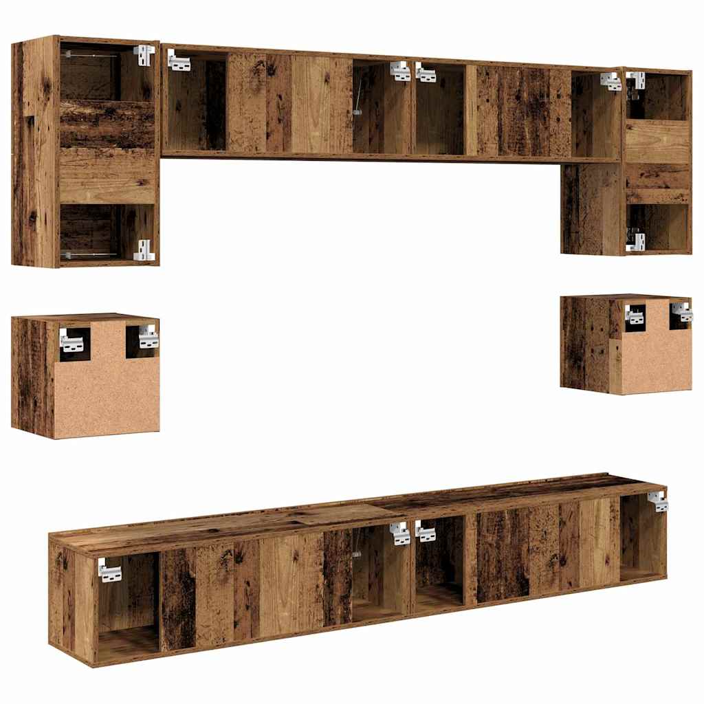 Set mobile TV 8 pcs Legno vecchio Legno multistrato