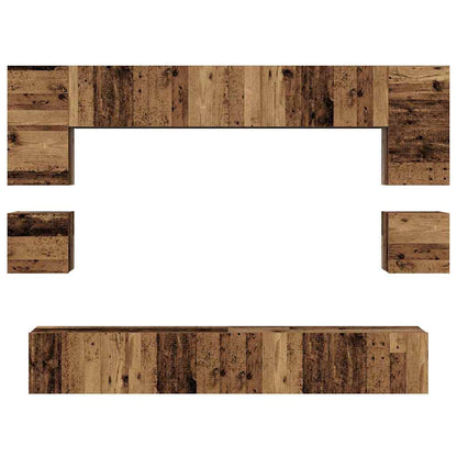 Set mobile TV 8 pcs Legno vecchio Legno multistrato