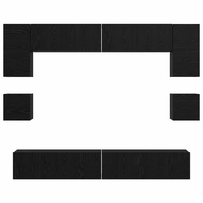 Set mobile TV 8 pcs Rovere Nero Legno multistrato