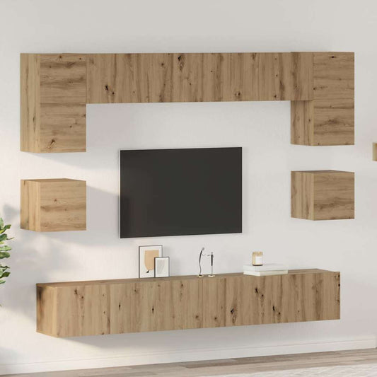 Set mobile TV 8 pcs Rovere artigianale Legno multistrato | homemem39