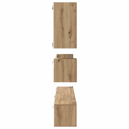 Set mobile TV 8 pcs Rovere artigianale Legno multistrato