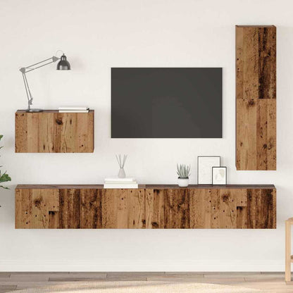 Set mobile TV 4 pcs Legno vecchio Legno multistrato