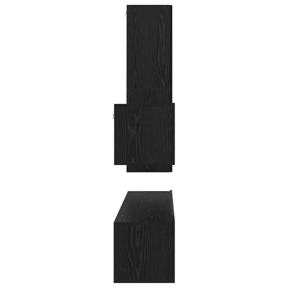 Set mobile TV con cassetto 4 pcs Rovere Nero Legno multistrato