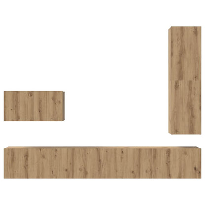 Set mobile TV 4 pcs Rovere artigianale Legno multistrato