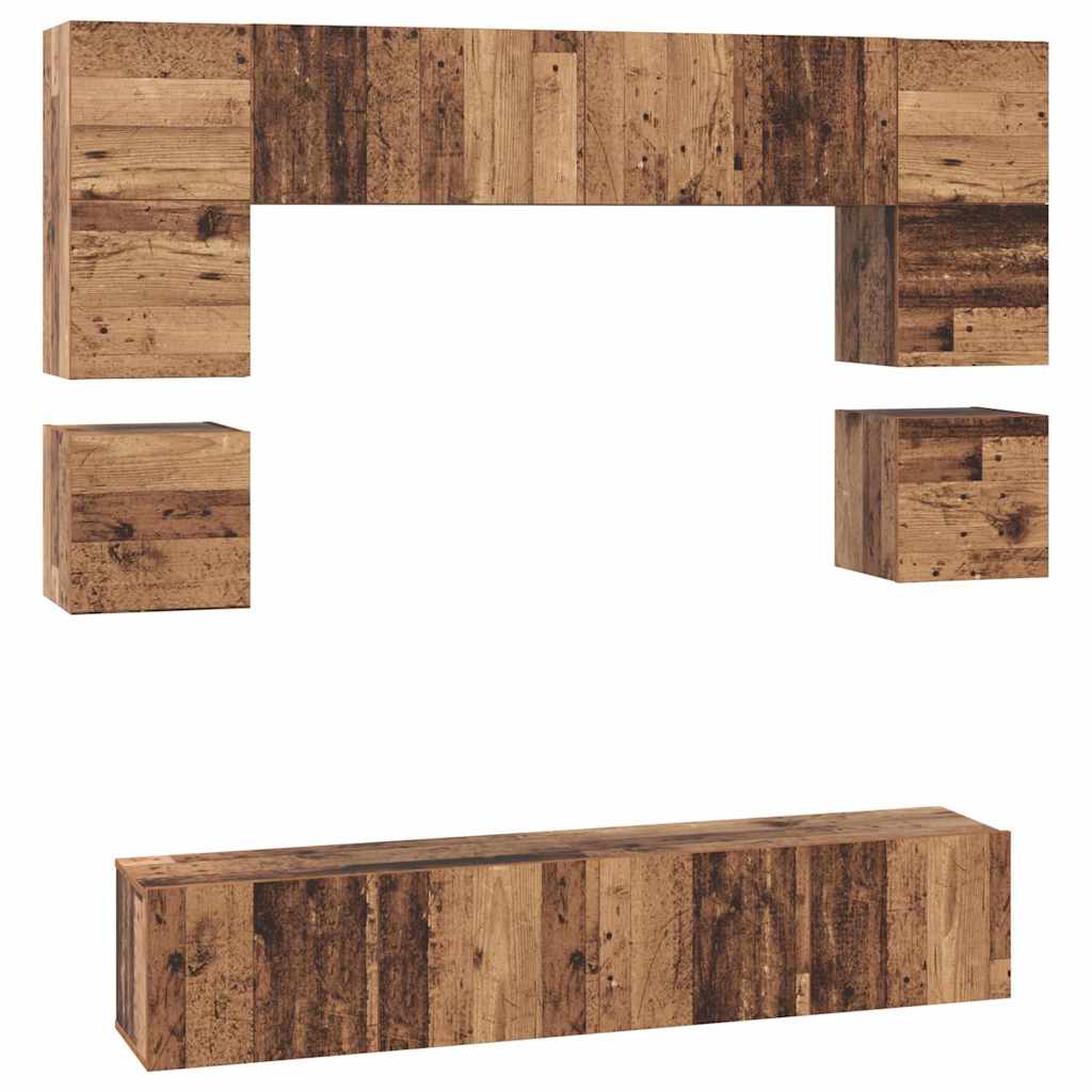 Set mobile TV 8 pcs Legno vecchio Legno multistrato