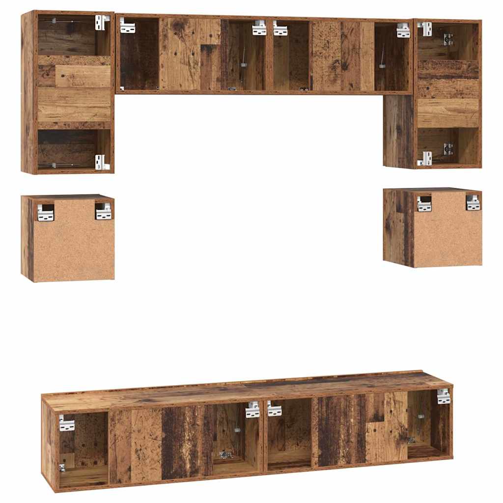 Set mobile TV 8 pcs Legno vecchio Legno multistrato