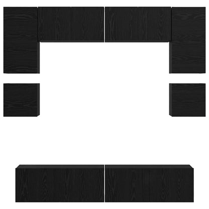 Set mobile TV 8 pcs Rovere Nero Legno multistrato | homemem39