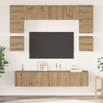 Set mobile TV 8 pcs Rovere artigianale Legno multistrato | homemem39