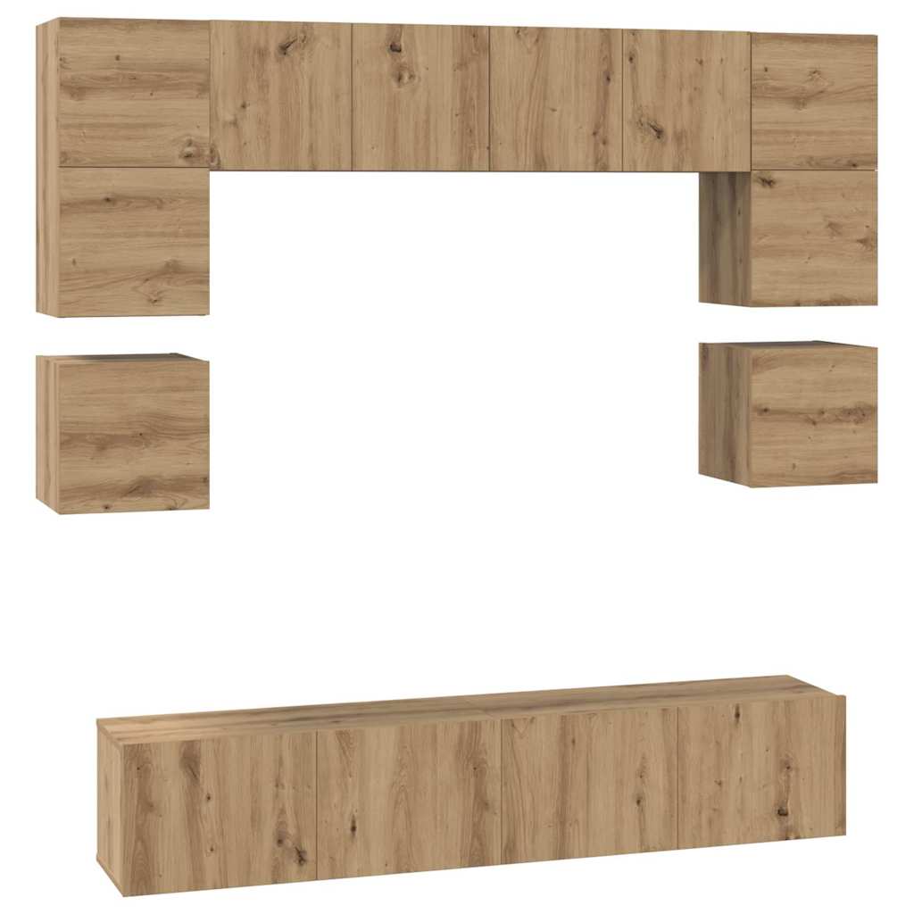 Set mobile TV 8 pcs Rovere artigianale Legno multistrato | homemem39