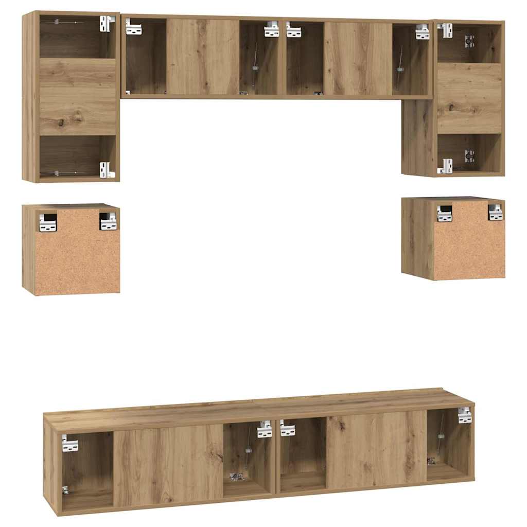 Set mobile TV 8 pcs Rovere artigianale Legno multistrato | homemem39