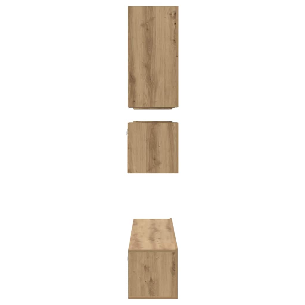 Set mobile TV 8 pcs Rovere artigianale Legno multistrato