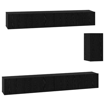 Mobile TV da Parete 3 pcs 100 x 30 x 30 cm Rovere Nero