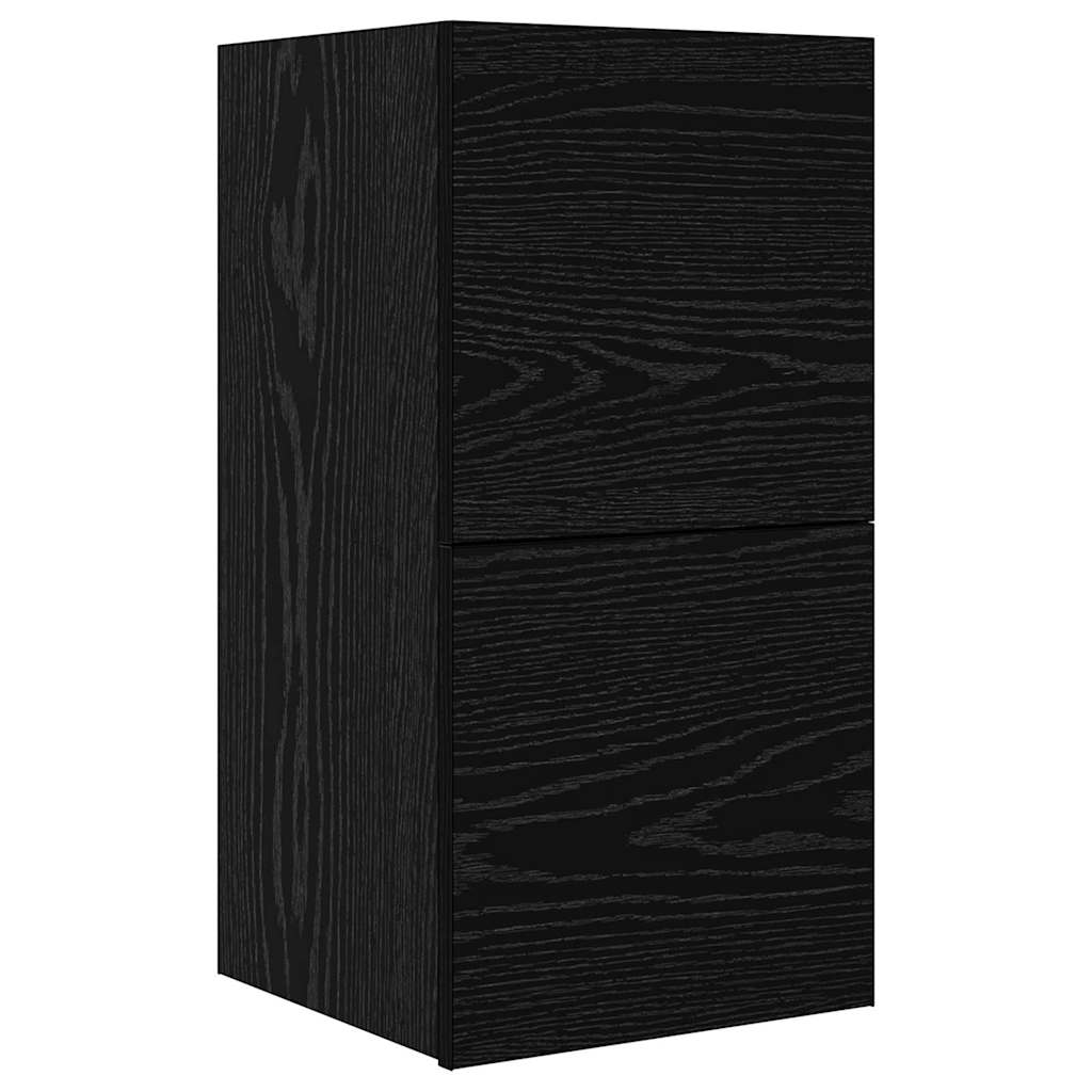 Mobile TV da Parete 3 pcs Rovere Nero Legno multistrato | homemem39