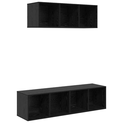 Set mobile TV 2 pcs Rovere Nero Legno multistrato