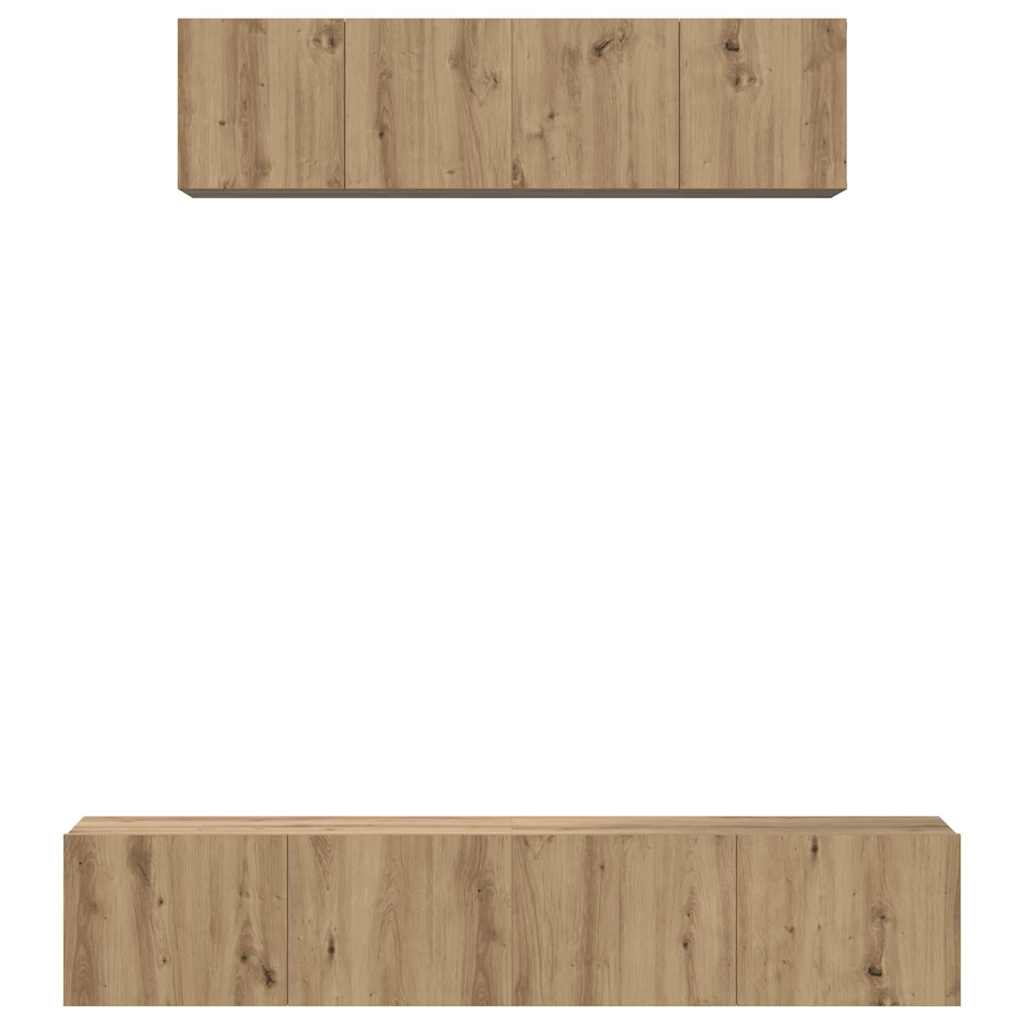 Set mobile TV 4 pcs Rovere artigianale Legno multistrato