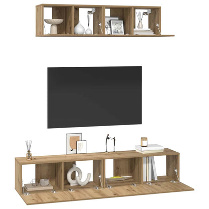 Set mobile TV 4 pcs Rovere artigianale Legno multistrato