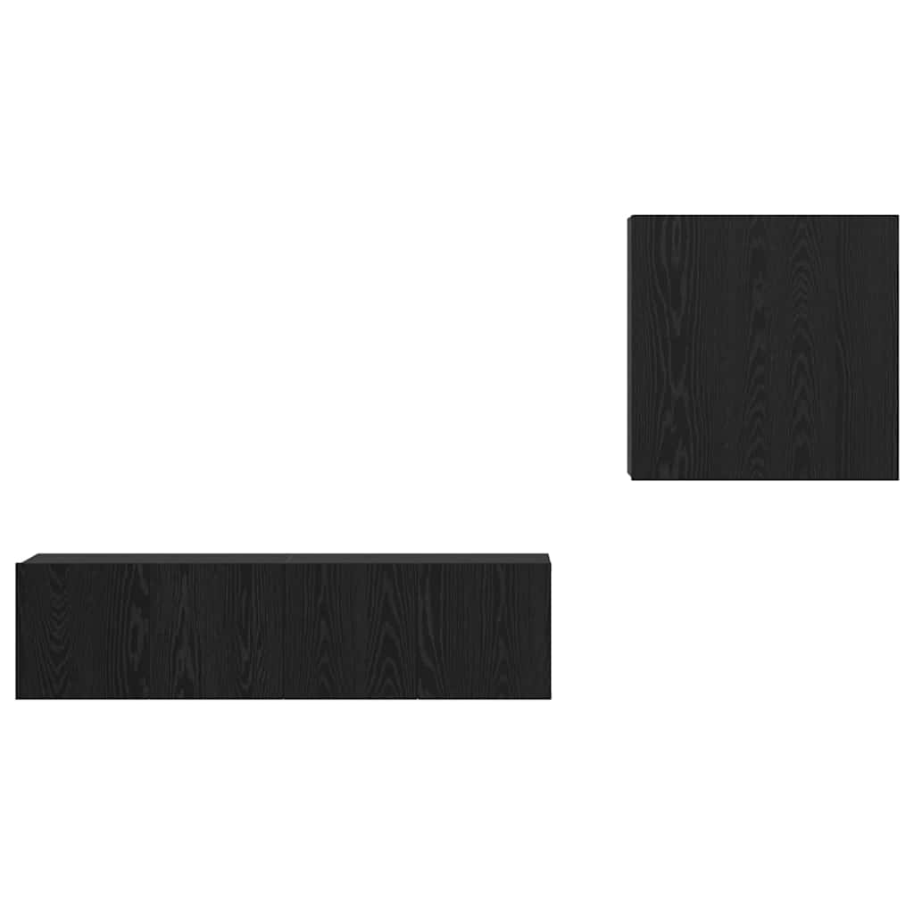 Set mobile TV Montaggio a parete Rovere Nero Legno multistrato