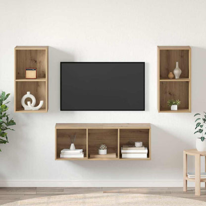 Set mobile TV 3 pcs Rovere artigianale Legno multistrato