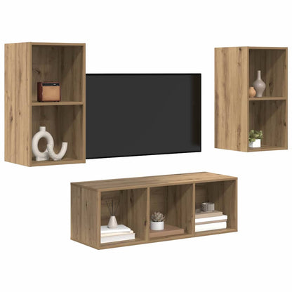 Set mobile TV 3 pcs Rovere artigianale Legno multistrato