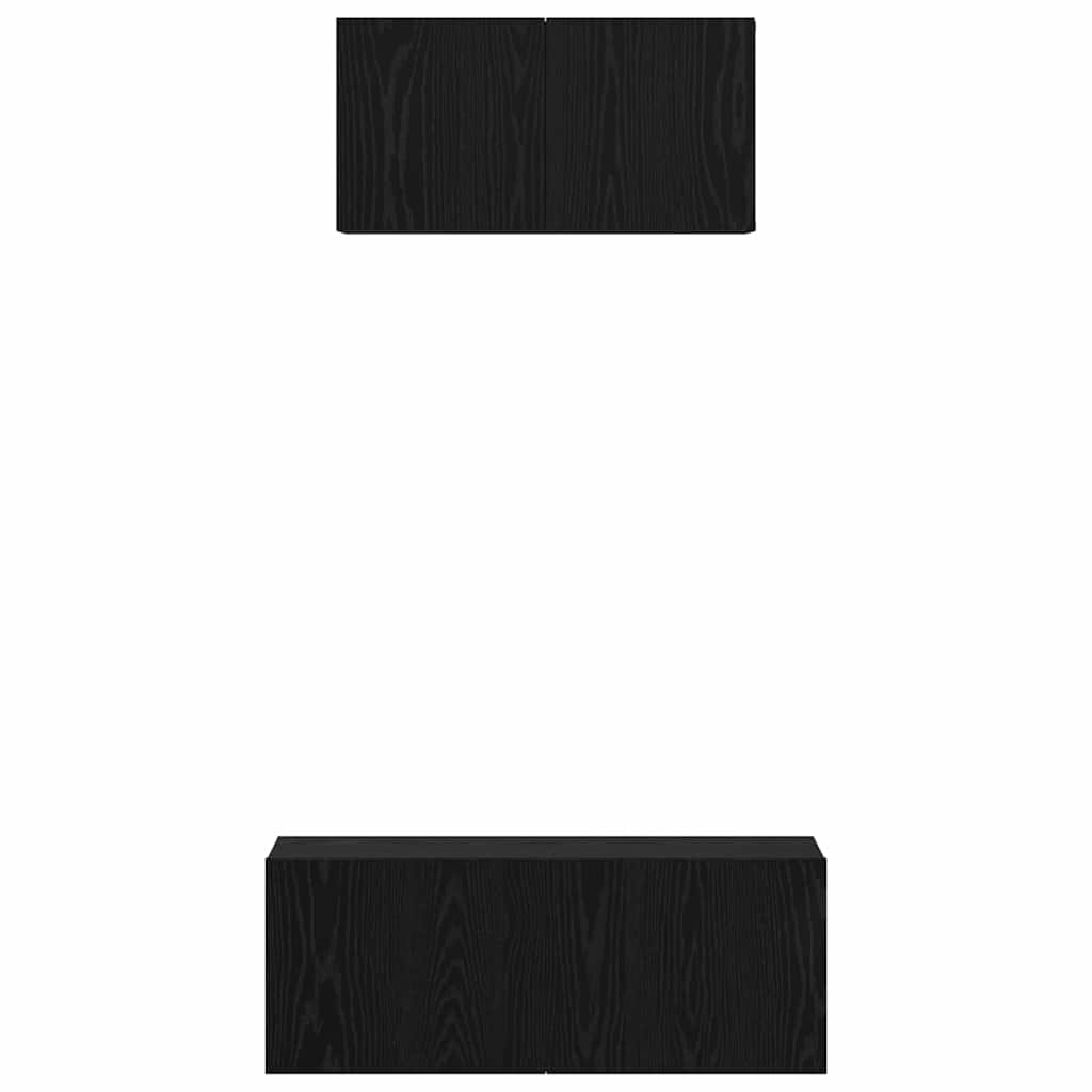 Set mobile TV 2 pcs Rovere Nero Legno multistrato