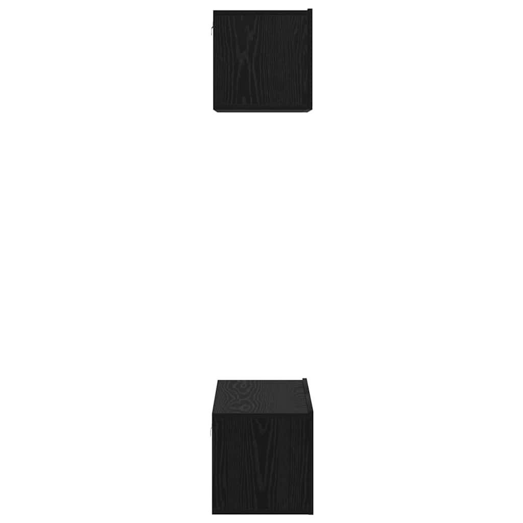 Set mobile TV 2 pcs Rovere Nero Legno multistrato
