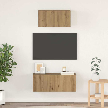 Set mobile TV 2 pcs Rovere artigianale Legno multistrato