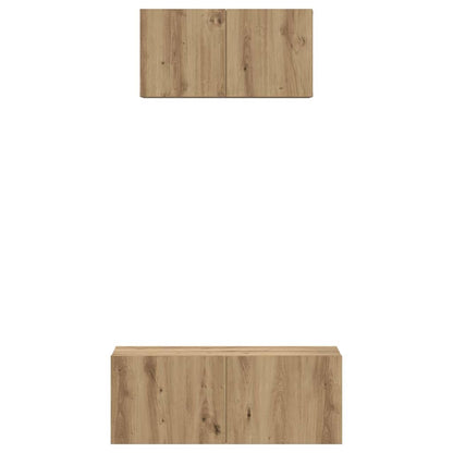 Set mobile TV 2 pcs Rovere artigianale Legno multistrato
