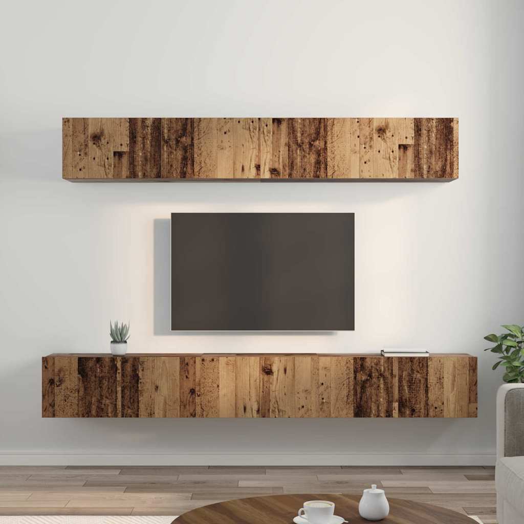 Set mobile TV 5 pcs Legno vecchio Legno multistrato
