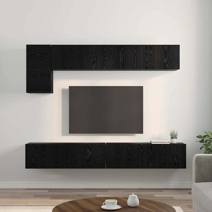 Set mobile TV 5 pcs Rovere Nero Legno multistrato