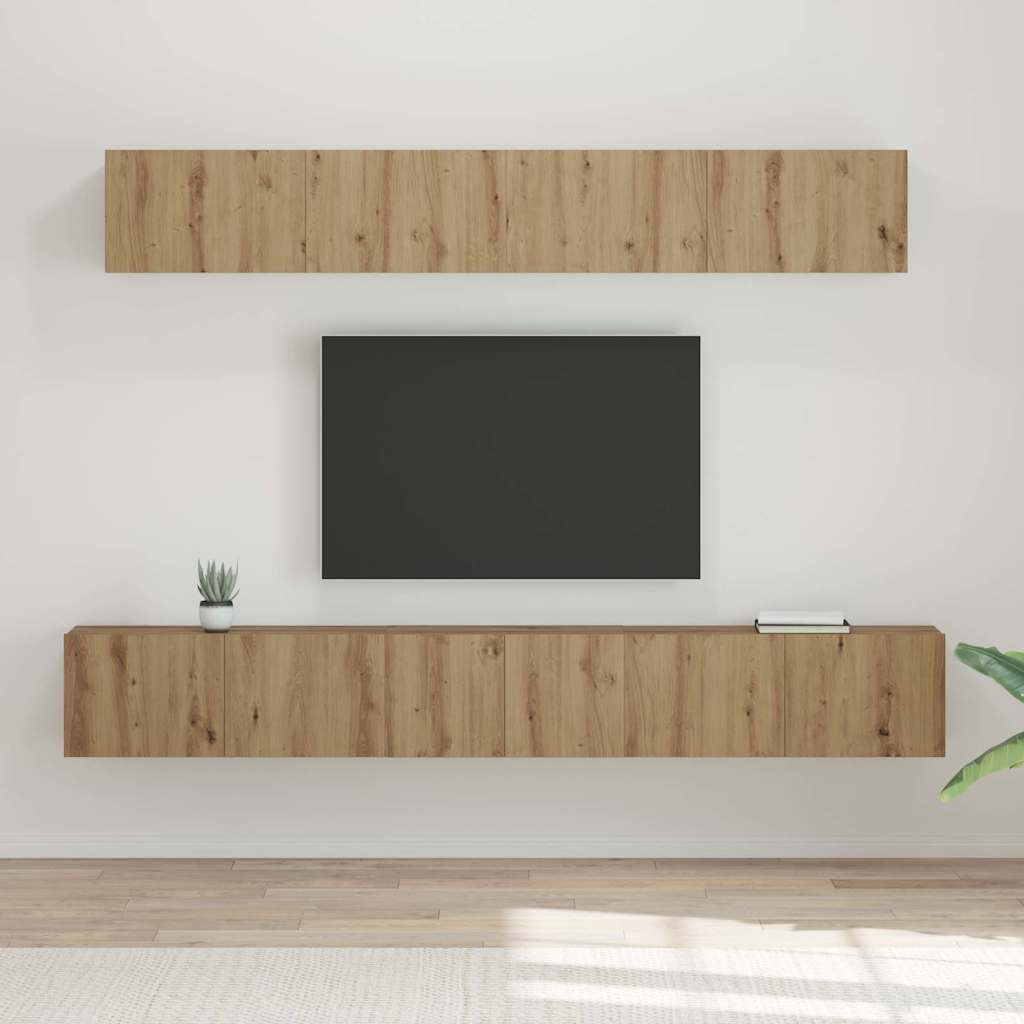 Set mobile TV 5 pcs Rovere artigianale Legno multistrato