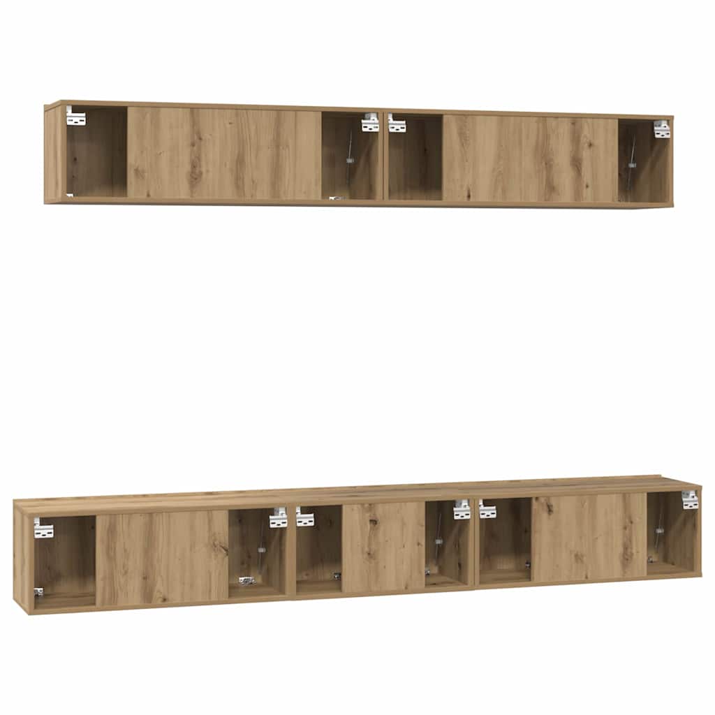 Set mobile TV 5 pcs Rovere artigianale Legno ingegnerizzato