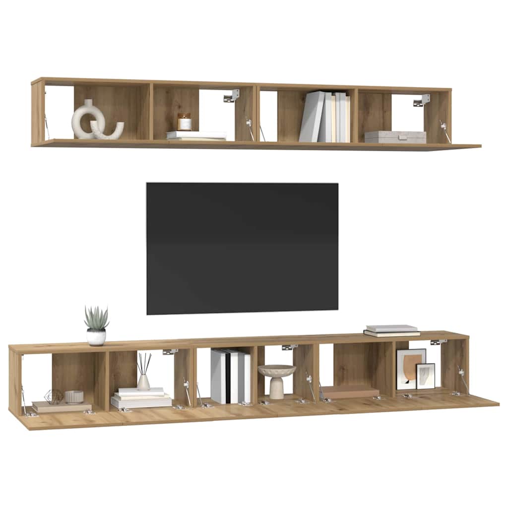 Set mobile TV 5 pcs Rovere artigianale Legno ingegnerizzato
