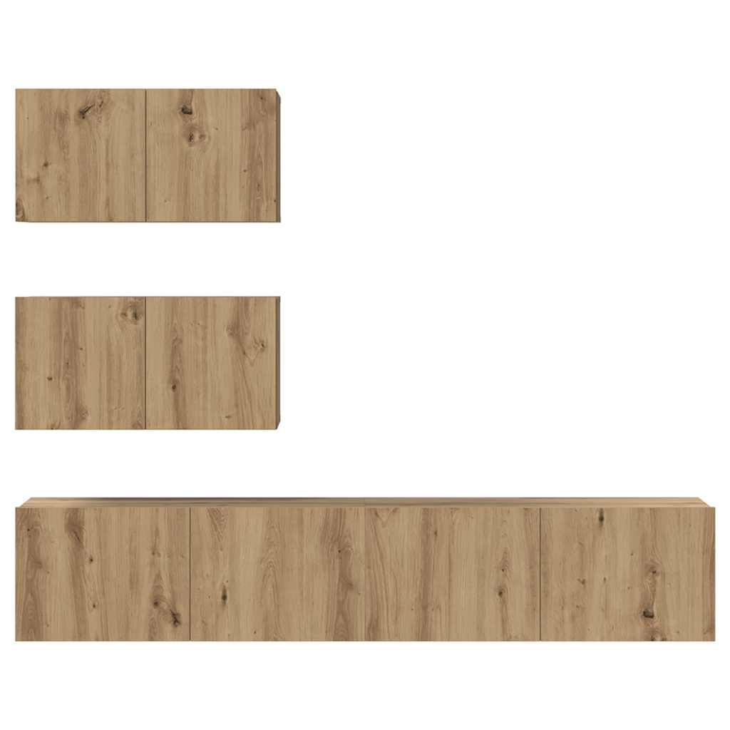 Set mobile TV 4 pcs Rovere artigianale Legno multistrato