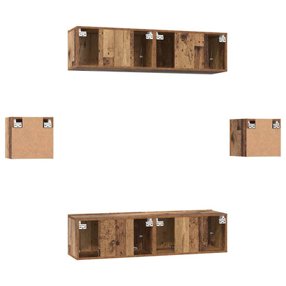 Set mobile TV 6 pcs Legno vecchio Legno multistrato