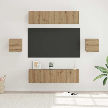 Set mobile TV 6 pcs Rovere artigianale Legno multistrato