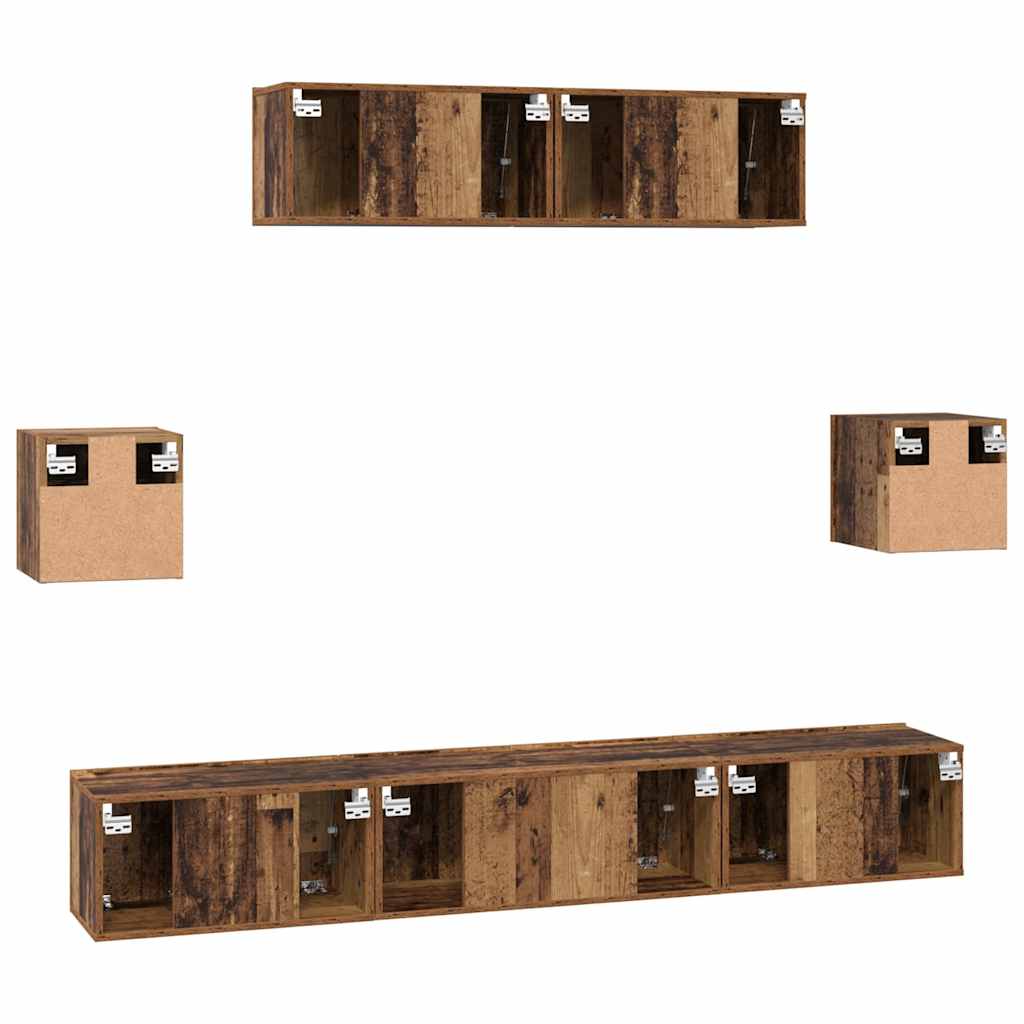 Set mobile TV 7 pcs Legno vecchio Legno multistrato