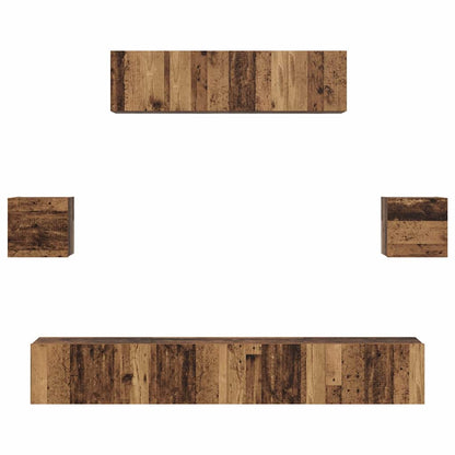 Set mobile TV 7 pcs Legno vecchio Legno multistrato