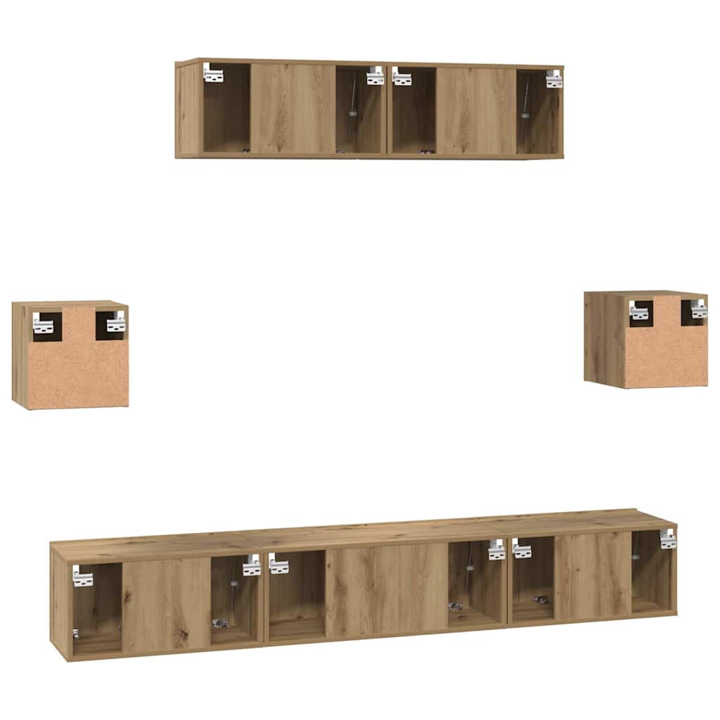 Set mobile TV 7 pcs Rovere artigianale Legno multistrato | homemem39