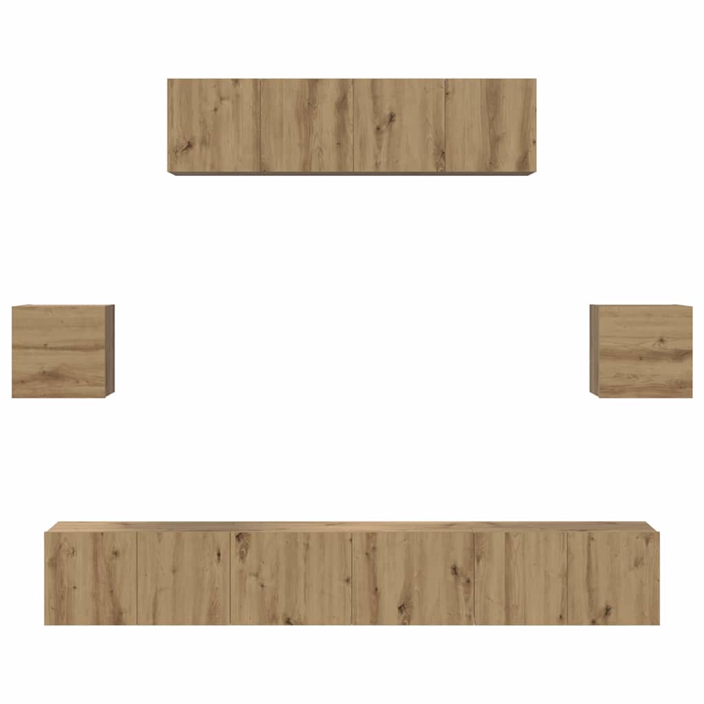 Set mobile TV 7 pcs Rovere artigianale Legno multistrato | homemem39