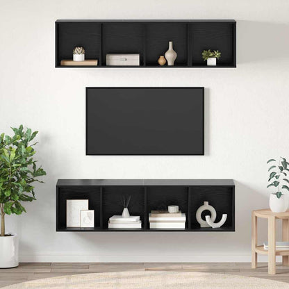 Set mobile TV 3 pcs Rovere Nero Legno multistrato