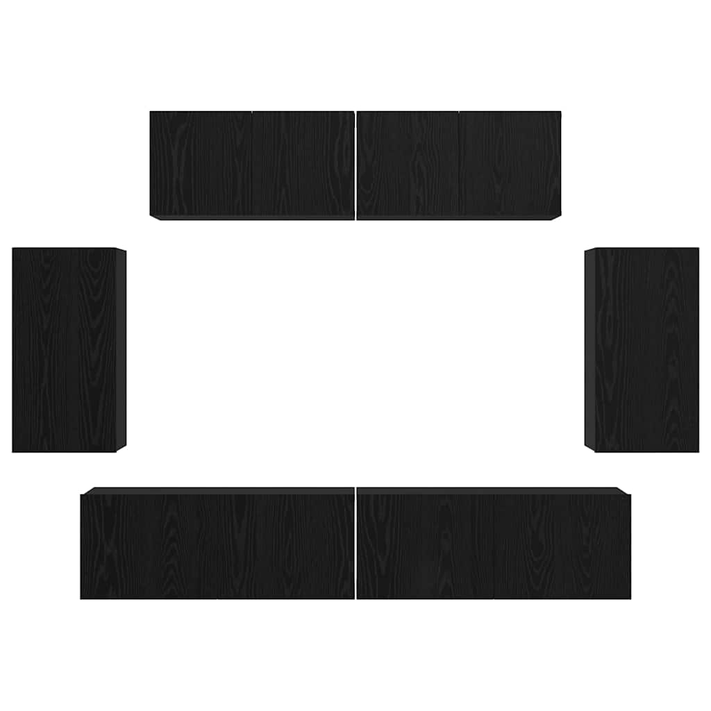 Set mobile TV 6 pcs Rovere Nero Legno multistrato