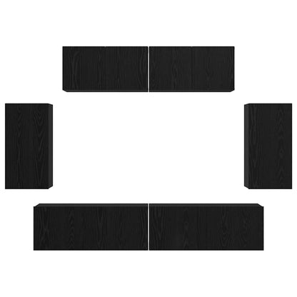 Set mobile TV 6 pcs Rovere Nero Legno multistrato