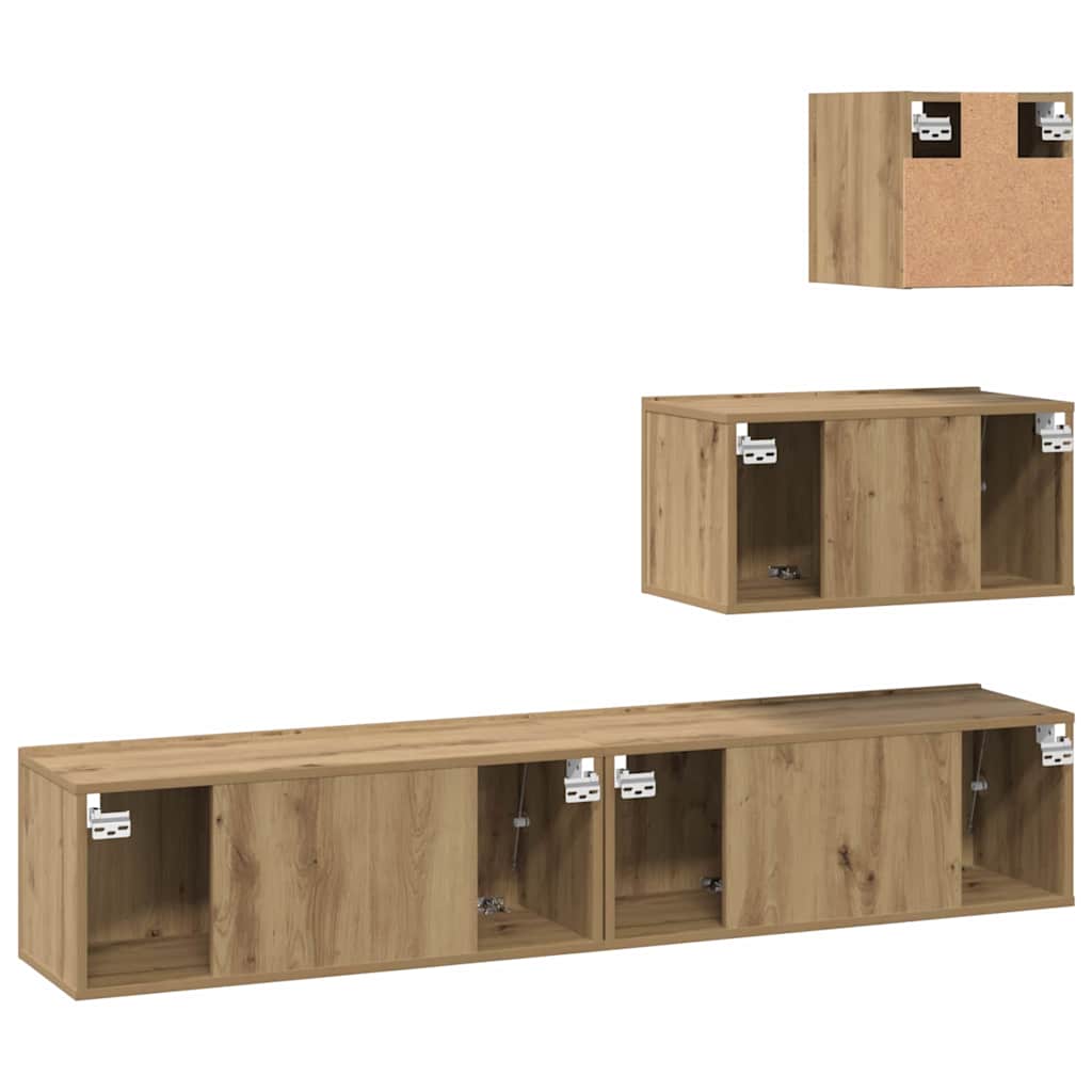 Set mobile TV 4 pcs Rovere artigianale Legno multistrato | homemem39