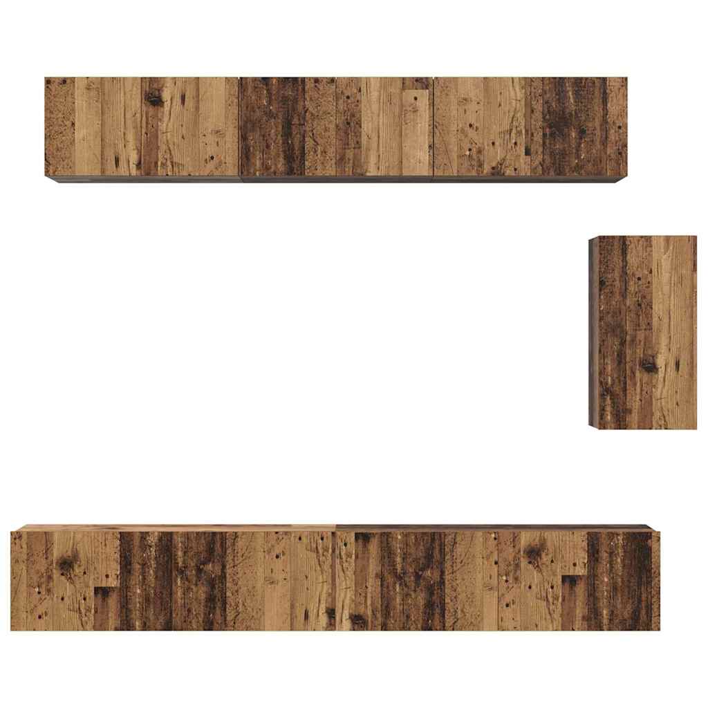 Set mobile TV 6 pcs Legno vecchio Legno multistrato