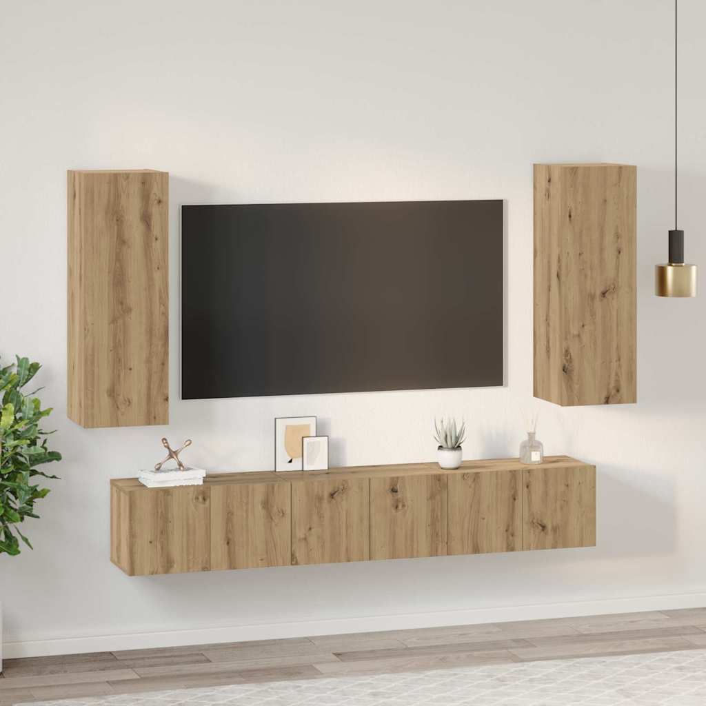 Set mobile TV 5 pcs Rovere artigianale Legno multistrato